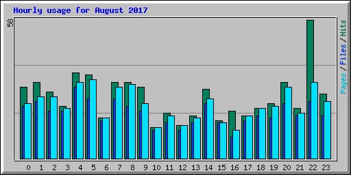 Hourly usage for August 2017