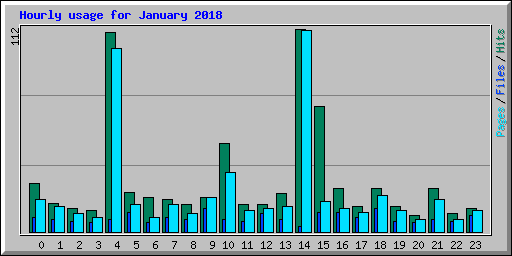 Hourly usage for January 2018